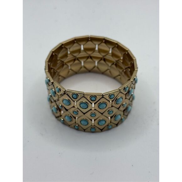 Premier Designs Kathleen Fitzpatrick Green Resin Cuff Stretch Fashion Bracelet - Picture 4 of 8